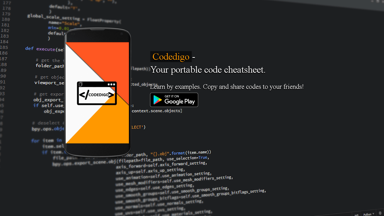 Codedigo - Your offline code cheat sheet.